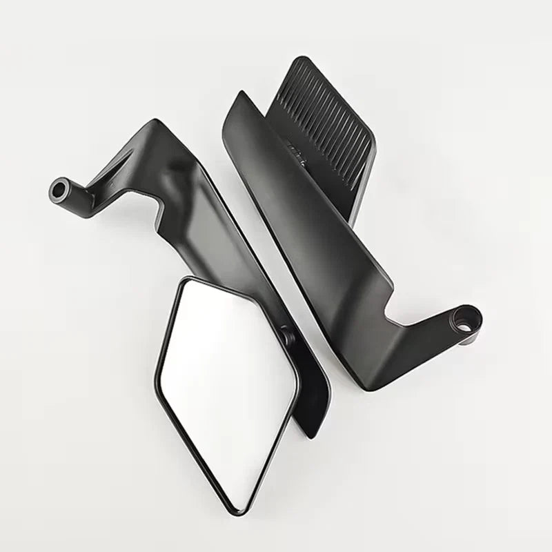 Universal Metallic Wing Mirrors – Foldable & Rotatable Bike Side Mirrors (Pair)