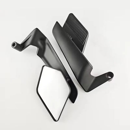 Universal Metallic Wing Mirrors – Foldable & Rotatable Bike Side Mirrors (Pair)