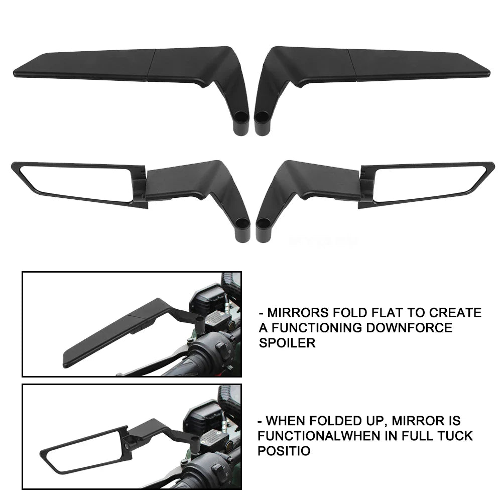 Adjustable Aero Wing Bike Universal Mirrors (Metal Body) pair