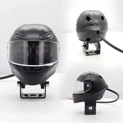 Bike Helmet Safety Light – Dual Color LED (White + Amber) for Night Riding