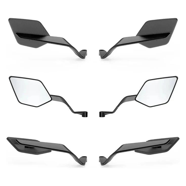 Universal Metallic Wing Mirrors – Foldable & Rotatable Bike Side Mirrors (Pair)