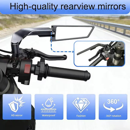 Adjustable Aero Wing Bike Universal Mirrors (Metal Body) pair