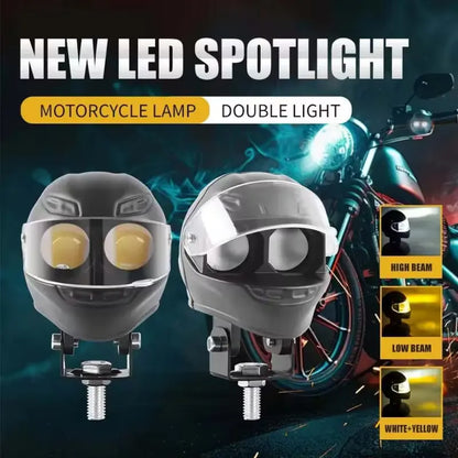 Bike Helmet Safety Light – Dual Color LED (White + Amber) for Night Riding
